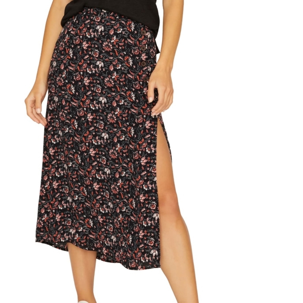 NWT Sanctuary Hollyhock Floral Midi Skirt size S